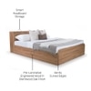 Vienta Engineered Wood King Size Box Storage Bed in Brentwood Oak Brown