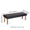Cairo Sheesham Wood Accent 3 Seater Bench In Black Leatherite
