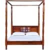 Rangrez Sheesham Wood Queen Size Non Storage Poster Bed in Honey Oak Finish