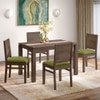 Atlas Crest Storage Solid Wood 4 Seater Dining Table In Danish Walnut Finish