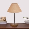 Devansh Beige Jute Table Lamp With  Natural  Wood Base  & Steel Pipe  & Steel Pipe (10X16.25 Inches)-34
