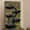 Green Gold Contemporary Leaf Indoor Water Fountain