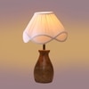 Devansh Off White Vintage  Cotton Table Lamp With  Wood Natural Base (10X12.5 Inches)-39
