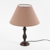 Lorette hand crafted Solid wood walnut finish table lamp With Beige Cotton Shade