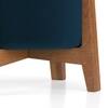 Nicole Stool In Amber Walnut Finish With Blue Micro Velvet Colour