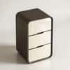Modern Wood Side Table in White & Black Colour