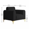Veniza Velvet 1 Seater Sofa In Black Colour
