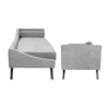 Kawa Velvet Chaise Launger in Grey Colour
