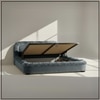 Casa Haven Relax Queen Size Bed in velvet With Engineered Hardwood Frame & Hydraulic Storage
