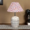 Multicolor cotton with White Brushed Wood Table Lamp -3