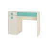 Kristina Kids Study Desk with Shuttered Cabinet and 2 Drawers in Light Wood Misty Turquoise Colour