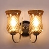 Devansh Steel Electric Wall Light in Steel Colour with Lavender Shade Count of 2 Lights