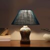 Devansh Conical Turquoise Jute Shade Lamp With Wood & Mosaic Glass Base For Decoration/Office/Home/Gifting/Study For Decoration/Office/Home/Gifting/Study -(10X10X14.5) Inches -A