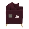 Convil Velvet 3 Seater sofa in Red wine Color