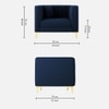Texude Velvet 1 Seater Sofa Nvay in Blue Colour