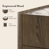 Dorian Engineered Wood Bedside Table With Ceramic Top In Walnut High Gloss Finish