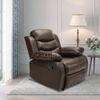 Shine Leatherette One Seater Manual Recliner in Brown Colour