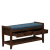 Drobak Solid Wood Shoe Rack with Seating in Walnut Brown finish