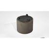 Iris Solid Wood Pouffee Stool in Grey Velvet Fabric