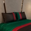 Stoa Paris 300TC UltrSatin Super King Bedsheet with 2 Pillow Covers Satin Super Black, Red Green