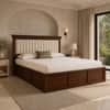Leher Solid Wood Comfort King Bed Box Storage Provincial Teak Finish Mattress 72 x 78 Inches