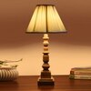 Devansh Off-White Cotton Vintage  Lamp With Wood Base (12X12X22.75)