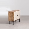 Artism Solid Mango Wood Sideboard with 2 Door Handcarved in Natural Finish