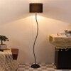 Deven Black Cotton Shade Floor Lamp