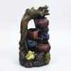 Water Fountain Woodland Cascade Water Fountain in Earthen Pot and Tree Trunk in Multicolor Colour