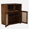 Glenmoor Solid Wood Bar Cabinet in Rustic Teak Finish
