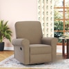 Diaz Rocker Swivel Recliner In Beige Micro Velvet