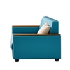 Jayden 2 Seater Sofa In Shine Leatherette Teal Blue Color