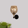 Devansh Metal Electric Wall Light in black Colour with Lavender Shade Count of 1 Light