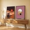 The Castle Decor Boho Abstract Botanical Wall Art Set of 2 Design 3 11x17 Inch