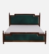 Domino Solid Wood Storage Bed In Ocean Green Colour