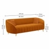 Nero Velvet 3 Seater Sofa in Orange Colour