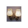 Gus Antique Metal Double Wall Mounted Lamp with Multicolor Mosaic Glass