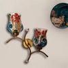 Devansh Metal Electric Wall Light in Gold Colour with Multi Shade Count of 2 Lights