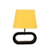 Devansh Yellow Cotton Table Lamp With  Wood Black Base -6