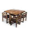 Kingston Sheesham Wood 4 seater Dining Table Set in Teak Finish