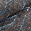 Modern Geometric Round Wool Silk Rug Charcoal Blue 8 Feet Handmade Carpet