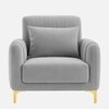 Monly Velvet 1 Seater Sofa Grey Color