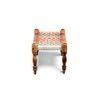 Oakville Sheesham Wood 2 Seater Maachi Bench In Assorted Multi-Colour Chindi & White Rope Canning