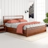 Turner Solid Wood Queen  Size Bed With Box Storage (Dark Oak Finish)