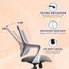 Polaris Mid Back Mesh Office Chair in White Grey Colour