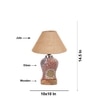 Devansh Conical Beige Jute Shade Lamp With Wood & Mosaic Glass Base For Decoration/Office/Home/Gifting/Study For Decoration/Office/Home/Gifting/Study -(10X10X14.5) Inches -A