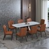 Aeris Ceramic 6 to 8 Seater Extendable Dining Table With Anderson Dining Chair