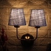 Devansh Metal Electric Wall Light in Gold Colour with Blue Shade Count of 2 Lights