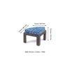 Nashville Sheesham Wood 4 Seater Coffee Table Set In Antique Grey Finish Indigo Patch Kantha Cushion