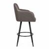Doe Buck Luxury Faux Leather Counter Height Bar Stool in Grey Colour